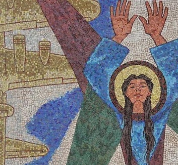 Detail from ceiling of the Cambridge American Cemetery Chapel